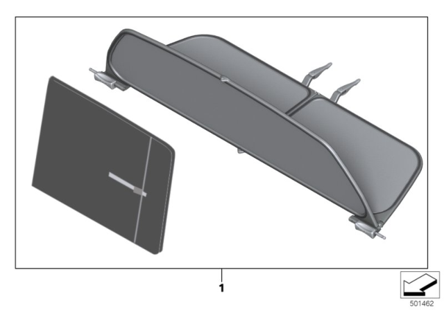 2020 BMW 840i xDrive WIND DEFLECTOR WITH POCKET Diagram for 54347443147