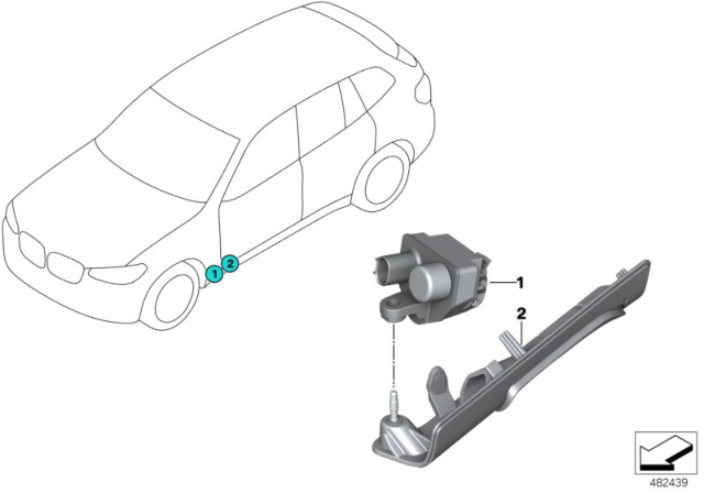 2018 BMW X3 Illuminated Headliner Diagram