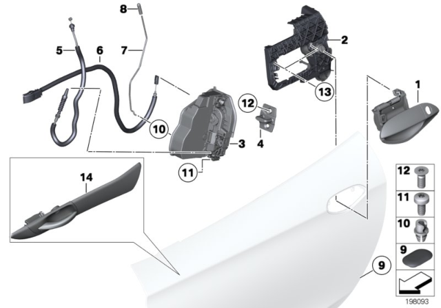 2009 BMW Z4 Outer Door Handle, Right Diagram for 51217250116