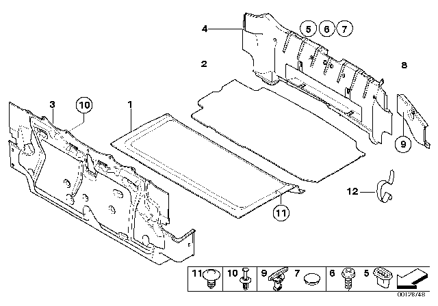 2007 BMW Z4 Trunk Trim Panel Diagram