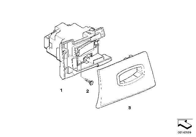 2008 BMW M3 Cover, Ignition Lock Of Remote Control Diagram for 66126957053