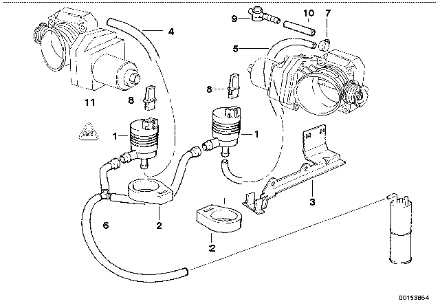 2001 BMW 750iL Fuel Tank Breather Valve / Disturb. Air Valve Diagram