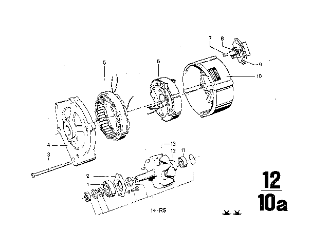 1975 BMW 3.0Si Alternator Parts Diagram