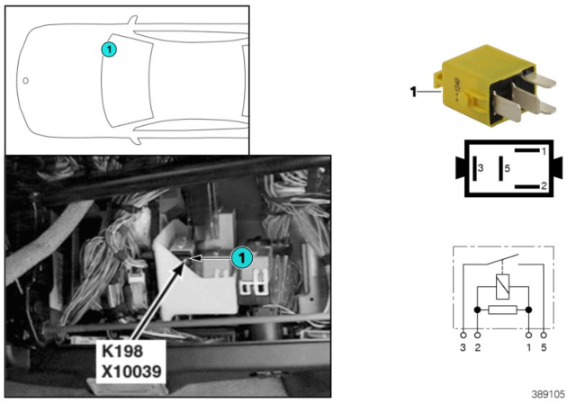 2000 BMW 750iL Relay, Heated Windscreen/Washer Jet Diagram