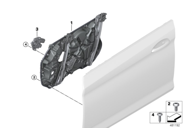 2020 BMW 530i Door Window Lifting Mechanism Diagram 1