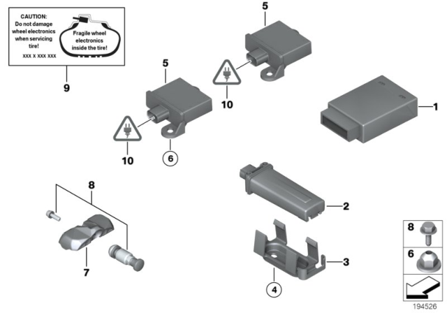 2010 BMW Z4 Tire Pressure Control (RDC) - Control Unit Diagram 1