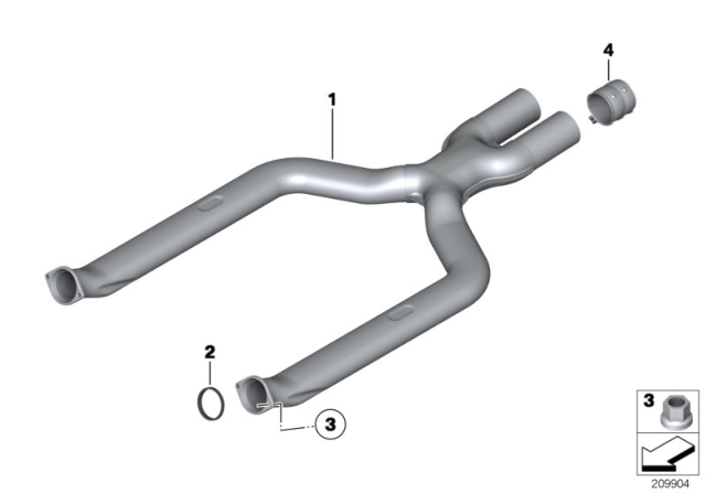 2012 BMW 760Li Front Pipe Diagram for 18307590764