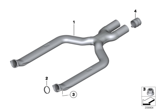 2013 BMW 760Li Front Silencer Diagram