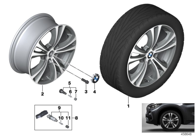 2017 BMW X1 BMW LA Wheel, Double Spoke Diagram 2
