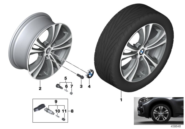 2018 BMW X1 Light Alloy Rim Ferricgrey Diagram for 36116856069