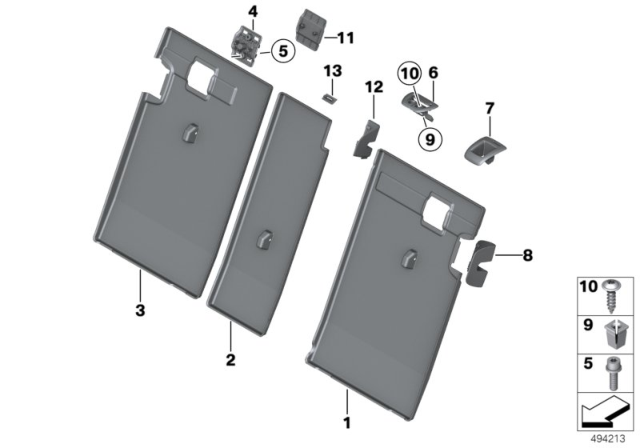 2015 BMW X4 Seat, Rear, Seat Trims Diagram