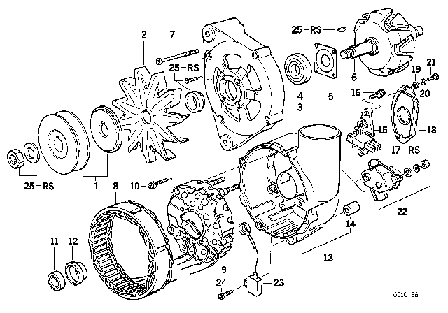 1987 BMW 735i Exchange Alternator Diagram for 12311717395