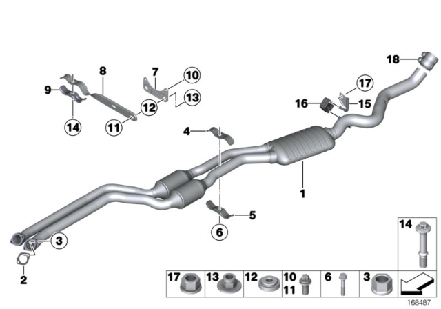 2012 BMW 128i Catalytic Converter / Front Silencer Diagram