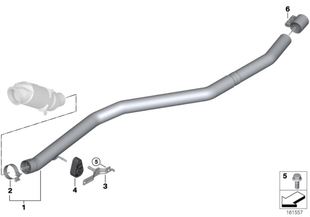 2011 BMW X5 Exhaust Pipe Diagram for 18307600220