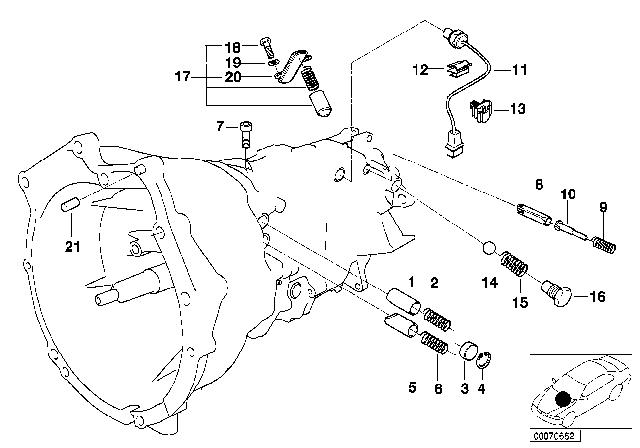 2002 BMW M5 Inner Gear Shifting Parts (S6S420G) Diagram