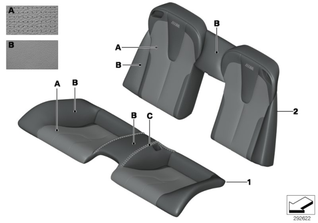 2013 BMW M6 Individual Cover Klima-Leather, Rear Diagram