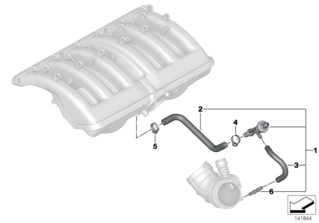 2002 BMW 325i Vacuum Control - Engine Diagram