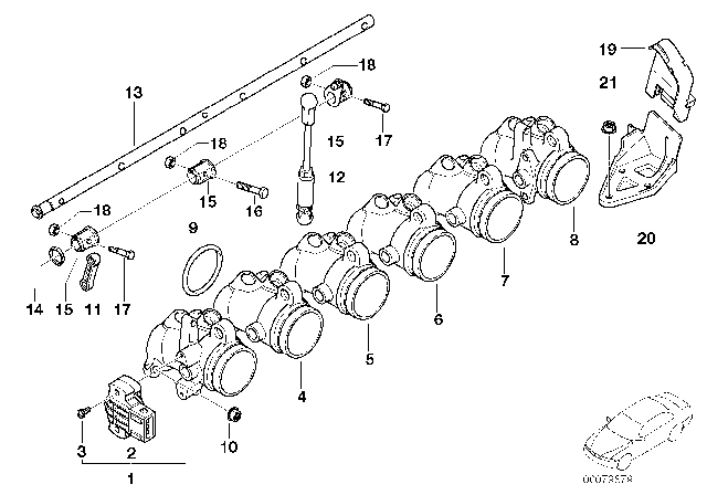 2003 BMW M3 Throttle Body / Acceleration Diagram