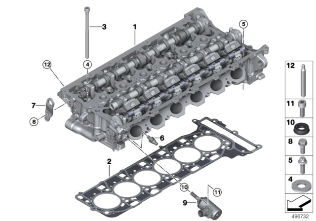 2020 BMW X3 M Cylinder Head / Mounting Parts Diagram