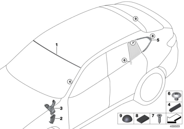 2020 BMW X4 M WATER DRAIN CHANNEL, UPPER R Diagram for 51317411522