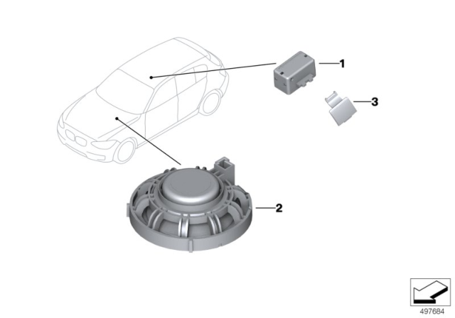 2016 BMW M235i Single Parts For Hands-Free Facility Diagram