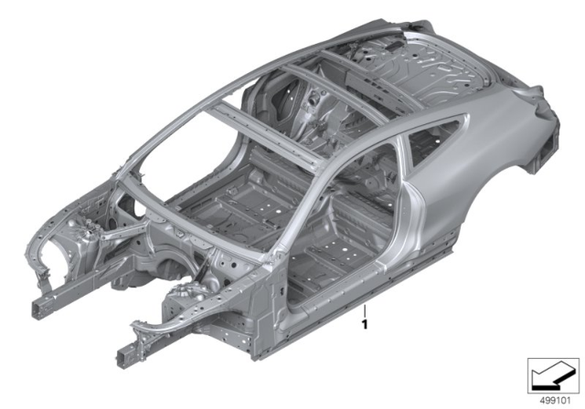 2020 BMW 840i xDrive BODY SKELETON WITHOUT CHASSI Diagram for 41007494437