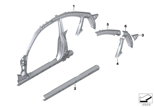 2015 BMW 228i Side Frame Diagram 3