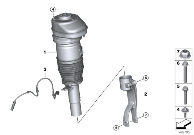 2020 BMW X5 Air Suspension, Front Left Diagram for 37106869029