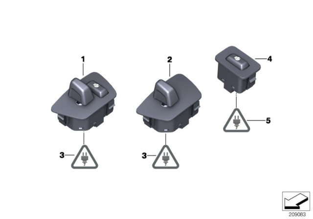 2013 BMW 535i xDrive Switch, Steering - Column Adjustment / Heating Diagram