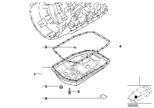 2004 BMW 325i Oil Pan (A5S325Z) Diagram