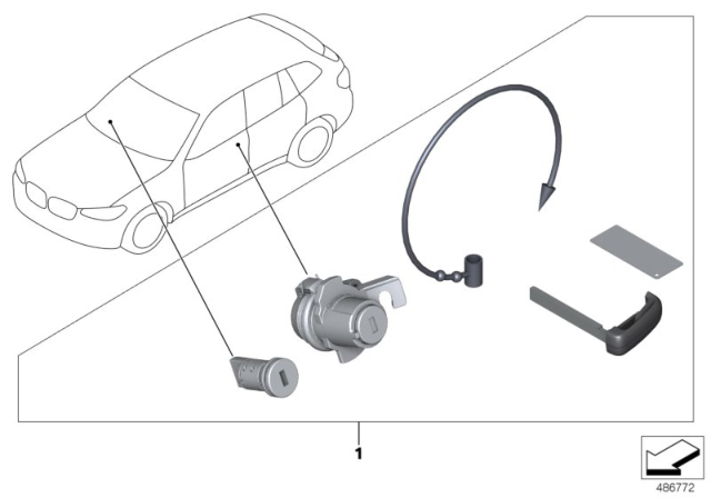 2020 BMW M340i Simultaneous Locking / Key Diagram