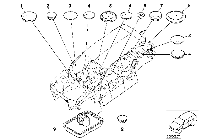 2005 BMW X5 Sealing Cap/Plug Diagram 2