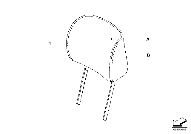 2009 BMW M6 Individual Leather Head Restraint, Front Diagram 1