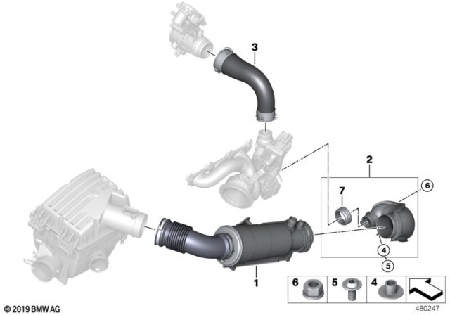 2017 BMW i8 Clean Air Pipe, Top Diagram for 13718639010
