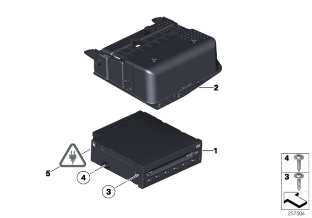 2013 BMW M5 DVD Changer/Bracket Diagram