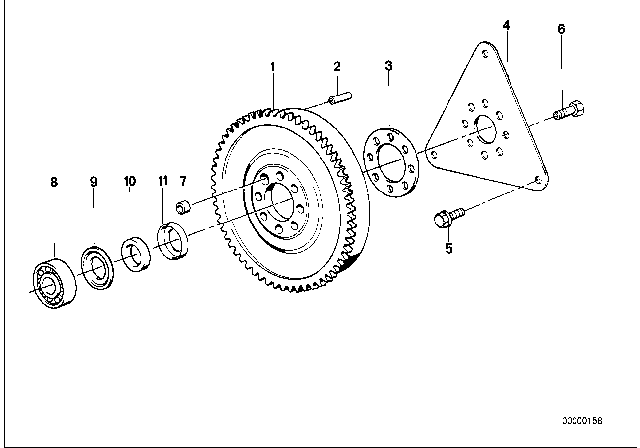 1992 BMW M5 Flywheel Diagram for 11221312491