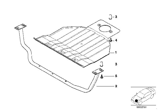 1995 BMW 740i Front Aggregate Protective Plate Diagram