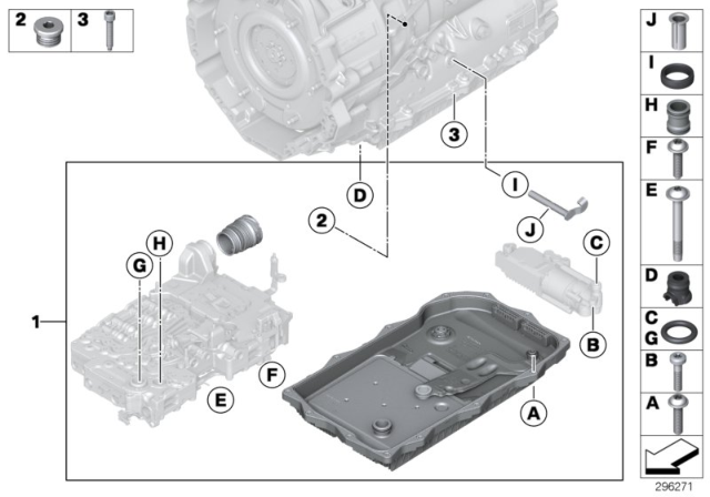 2016 BMW ActiveHybrid 5 Selector Shaft (GA8P70H) Diagram