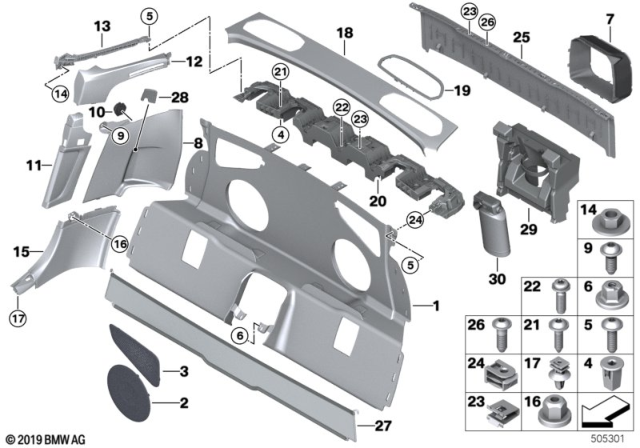 2020 BMW Z4 Trim Panel, Bulkhead Diagram