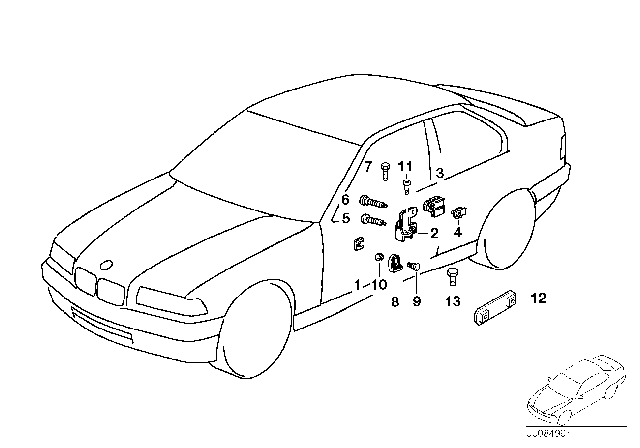 1991 BMW 325is Door Window Lifting Mechanism Diagram 2