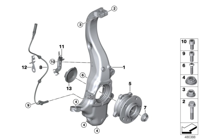 2015 BMW X6 Carrier / Wheel Bearing, Front Diagram