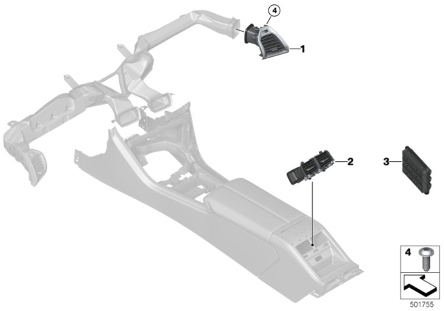 2020 BMW 840i Air Outlet Diagram