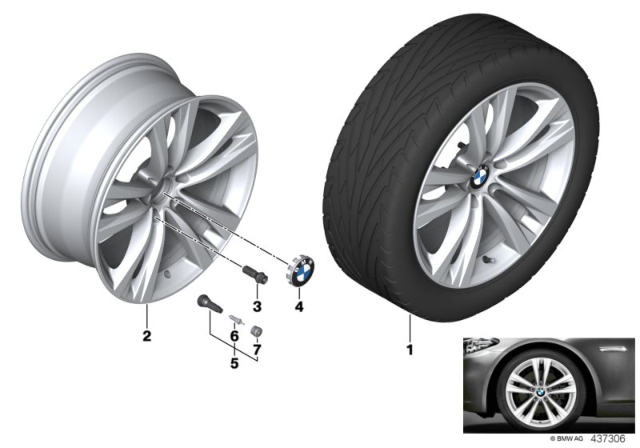 2012 BMW 535i BMW LA Wheel Styling Diagram