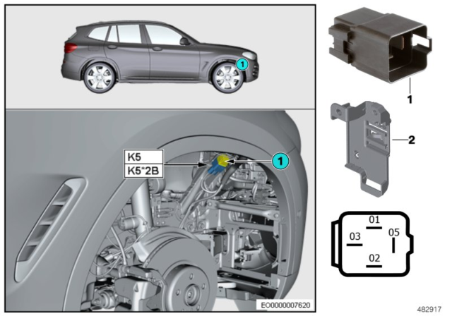 2020 BMW X4 Relay, Electric Fan Motor Diagram 2
