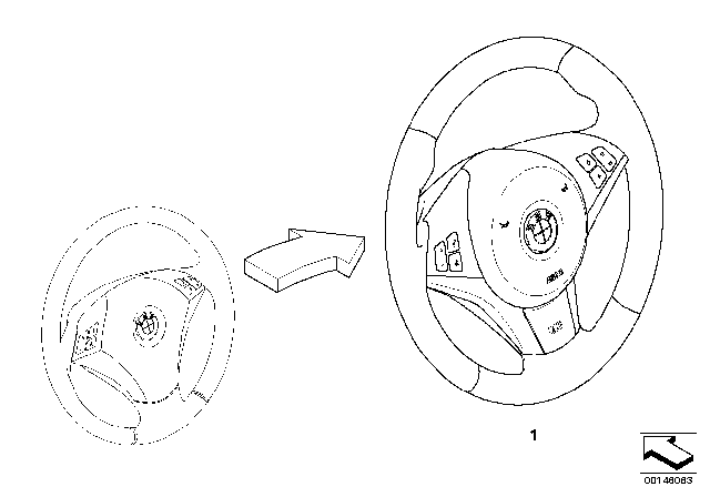 2006 BMW 525xi Modification Standard Steering Wheel MF Diagram