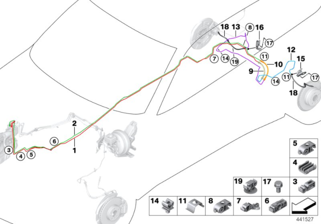 2017 BMW X5 Brake Pipe, Rear Diagram