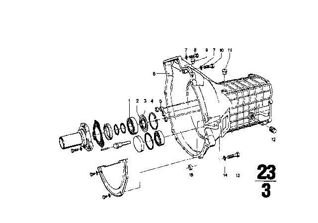 1972 BMW 2002tii Housing & Attaching Parts (Getrag 242) Diagram 2