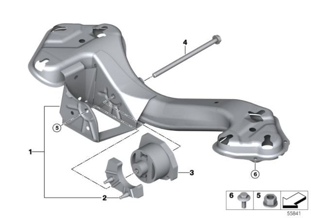 2002 BMW X5 Gearbox Mount Diagram for 22311096728