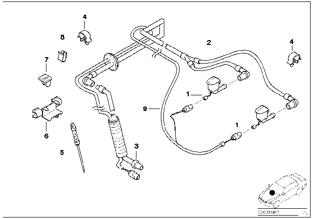 2003 BMW 530i Single Parts For Windshield Cleaning Diagram