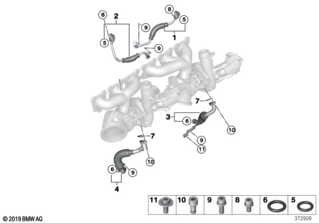 2019 BMW M4 Oil Supply, Turbocharger Diagram